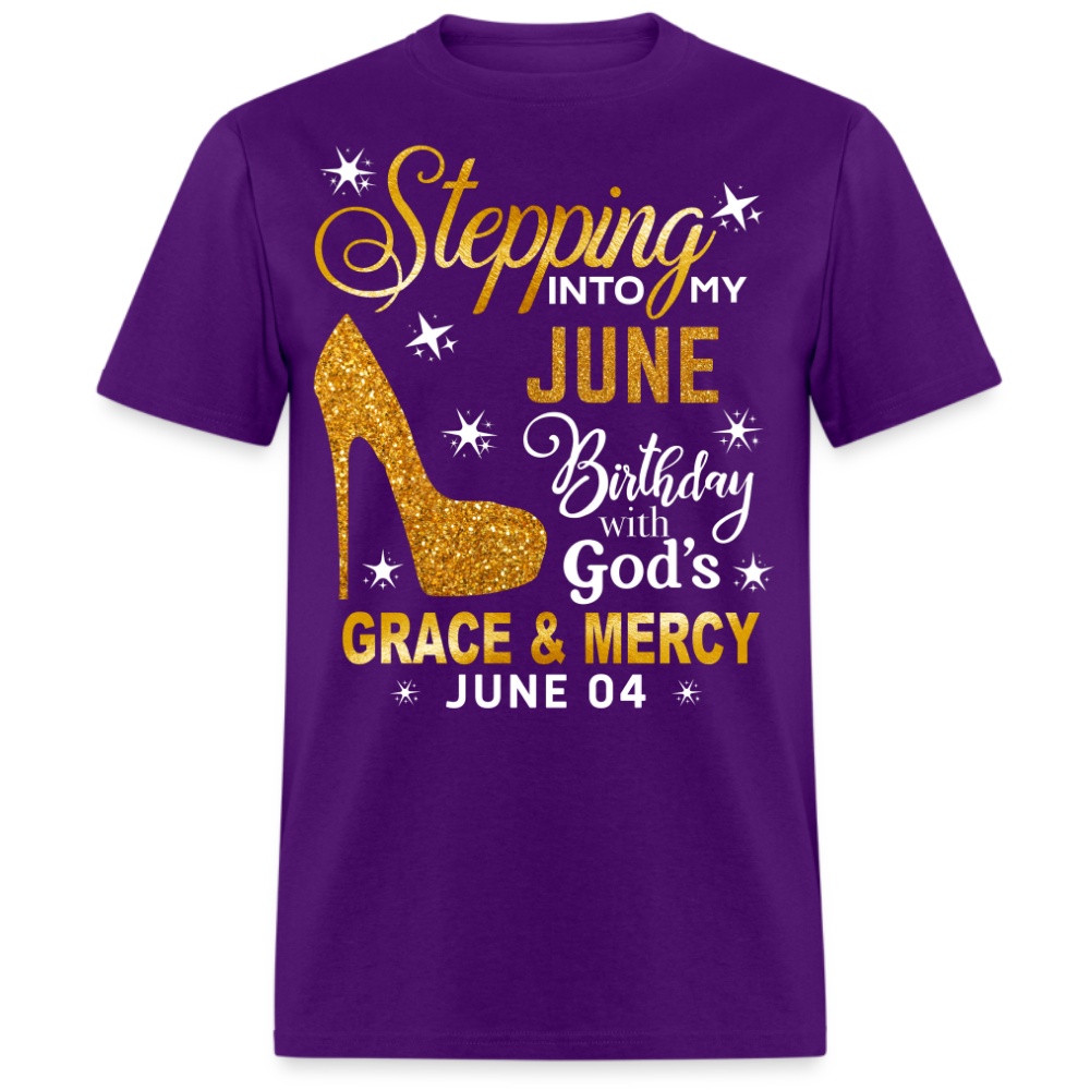 STEPPING INTO MY JUNE 04 BIRTHDAY UNISEX SHIRT