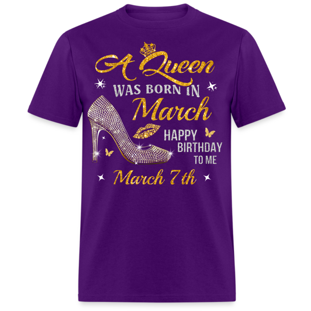 A QUEEN WAS BORN ON MARCH 7TH UNISEX SHIRT