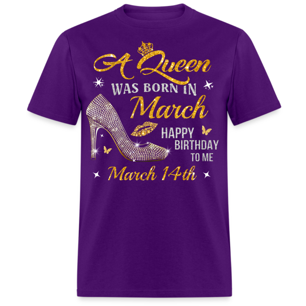 A QUEEN WAS BORN ON MARCH 14TH UNISEX SHIRT