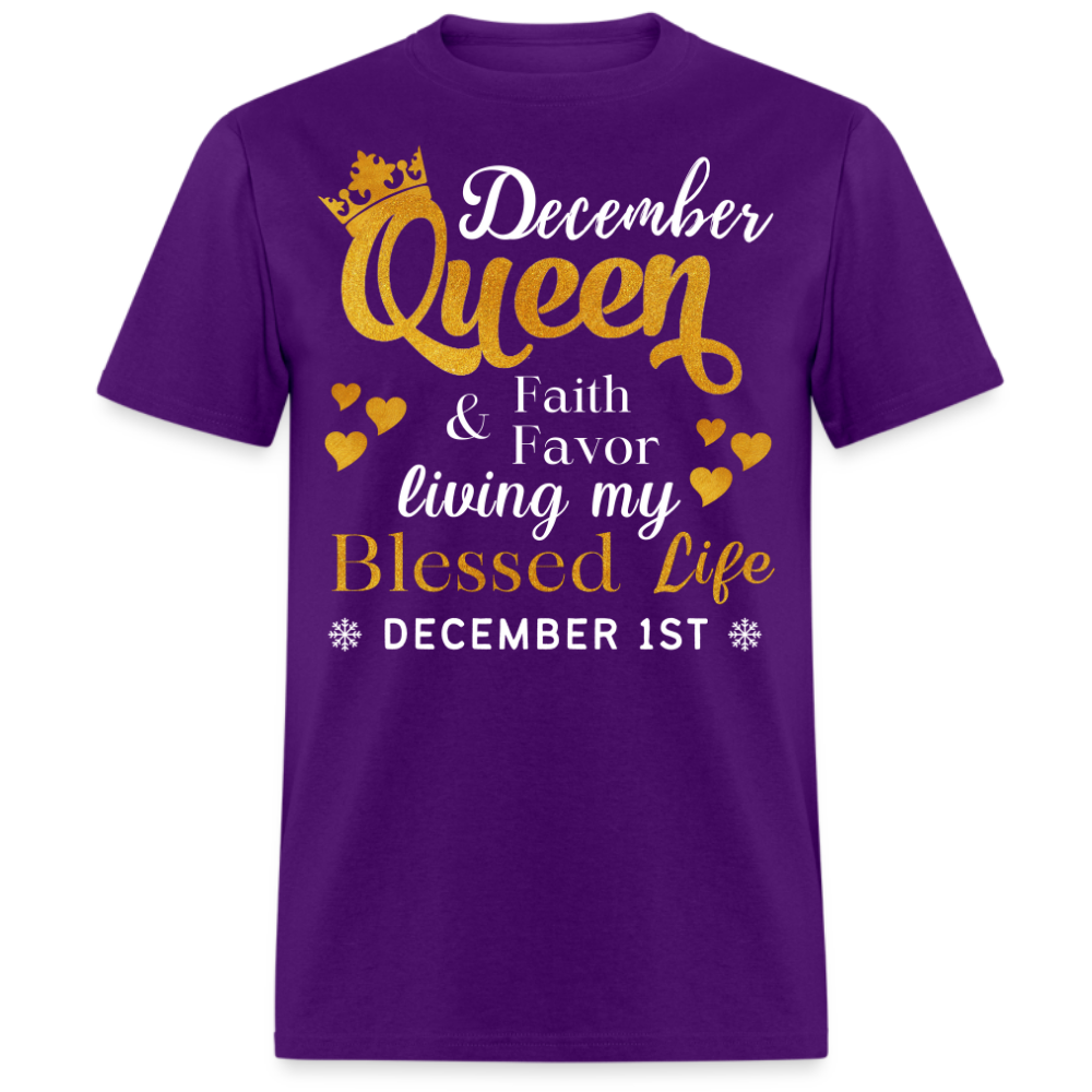 1ST DECEMBER QUEEN FAITH AND FAVOR UNISEX SHIRT