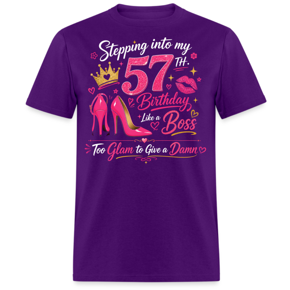 STEPPING 57TH BIRTHDAY BOSS UNISEX SHIRT