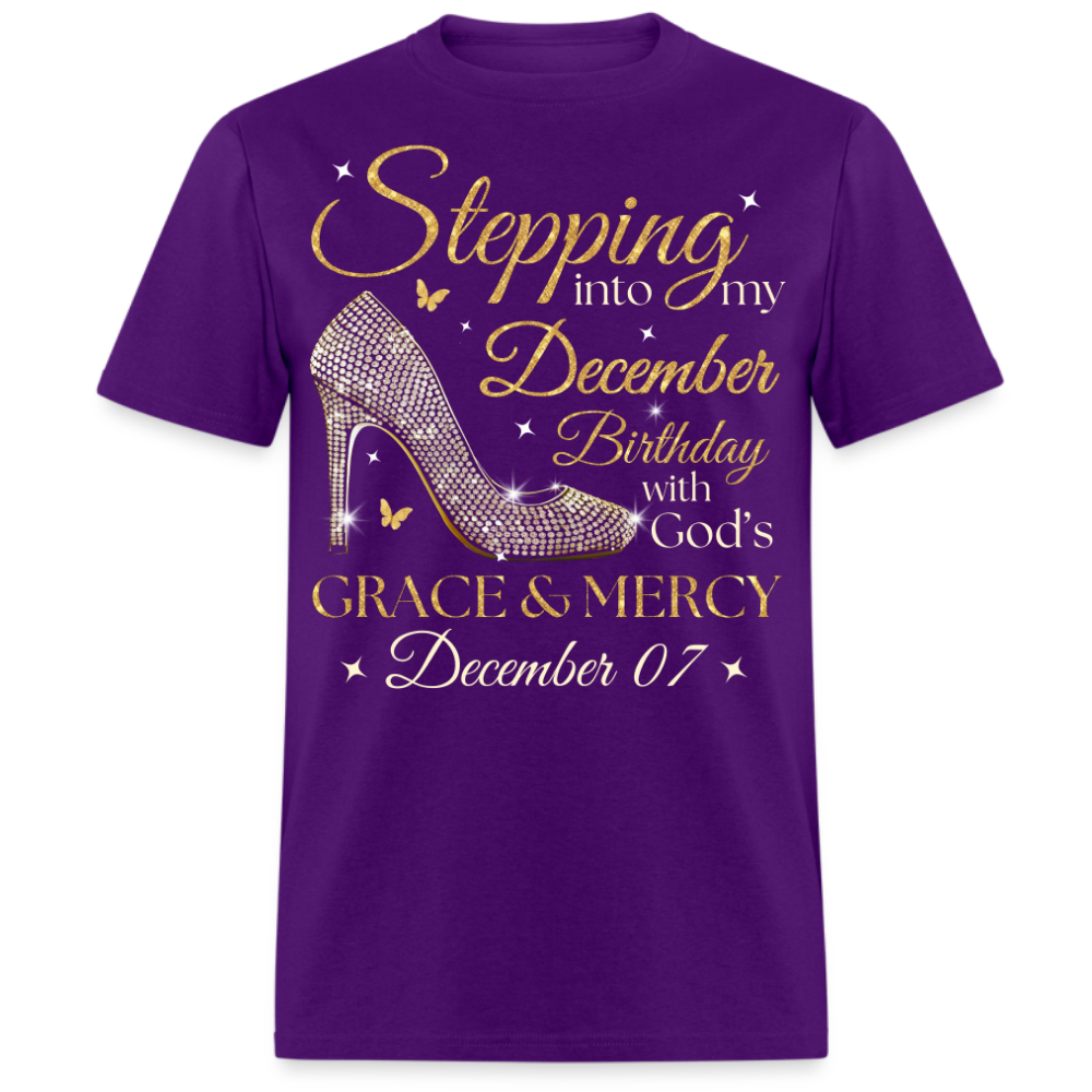 STEPPING INTO MY DECEMBER 07 BDAY UNISEX SHIRT